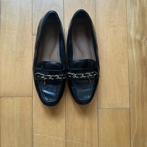 Nautica Black Loafers with Gold Accent